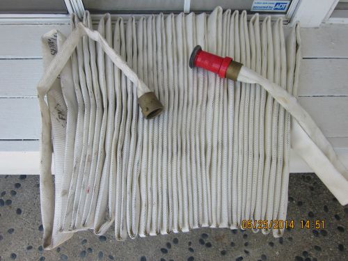 Pin rack fire hose,single jacket,id 1-1/2&#034;,100 ft 250 psi,nst, w/adj. fog nozzle for sale