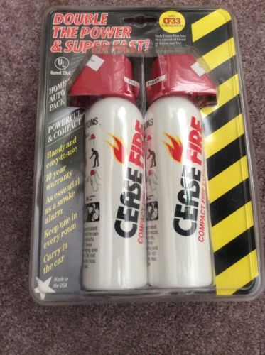 Package Of Two &#034; CEASE FIRE &#034; Compact Fire Extinguishers- NEW