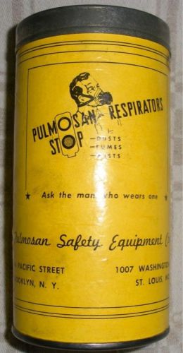 Vintage Pulmosan Respirator Filters FF-1 Felt Full Can