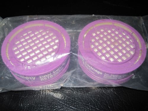 ---2 NEW Sealed AOSafety R57B respirator filter cartridges PURPLE  Dusts Fumes