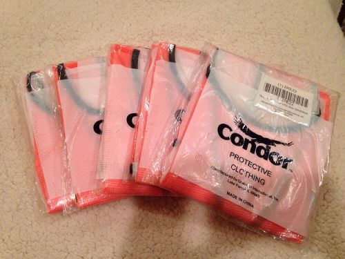 LOT OF 5 - CONDOR ORANGE SAFETY VEST PROTECTIVE CLOTHING UNIVERSAL 2RE22