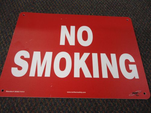&#034;NO SMOKING&#034; Hard Plastic Hanging Signs - RED