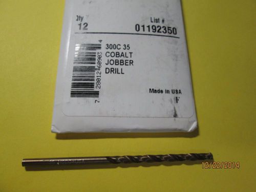 No.35 heavy duty cobalt jobber drill bits usa 135d sp- qty 12- american-new for sale