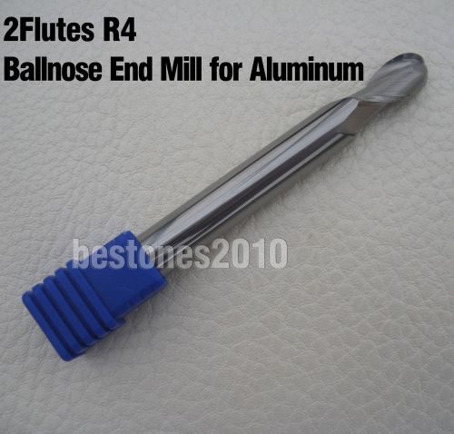 Lot 1pcs solid carbide 2-flute ball nose aluminum endmills r4.0 cutting dia 8mm for sale