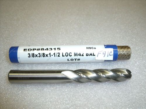 3/8” x 3/8” x 1-1/2” x 3-5/16” fastcut m42 4 flute ball end mill f91c for sale