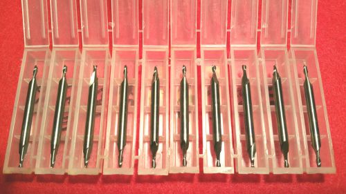 10 PCS 1/16&#034; 2 FLUTE DOUBLE END ENDMILL CARBIDE END MILLS MADE IN USA NEW