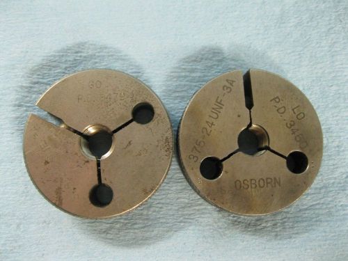 3/8 24 UNF 3A THREAD RING GAGES .375 P.D.&#039;S ARE .3479 AND .3450 USA MADE GAUGES