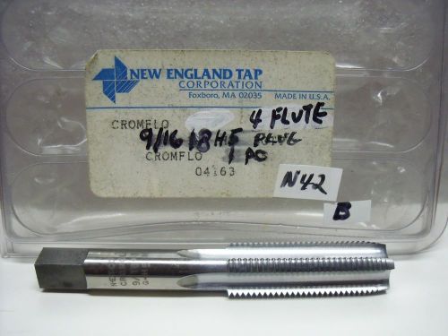 9/16-18 NF Tap GH5 4 flute Plug CHROME tap New England Tap HSS USA – NEW –N41B