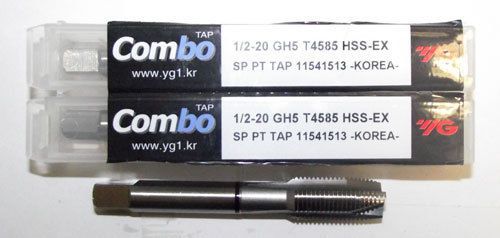 3pc 1/2-20 YG1 Combo Tap Spiral Point Taps for Multi-Purpose Coated