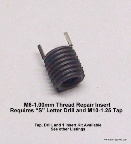 Threaded Keen-Serts M6-1.00mm Thread Repair Thick Wall  Insert use 10-1.25 hole