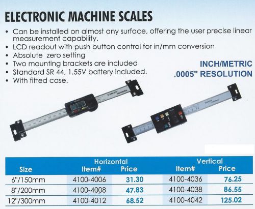 NEW Electronic Machine Scales HORIZONTAL Size 6&#034;