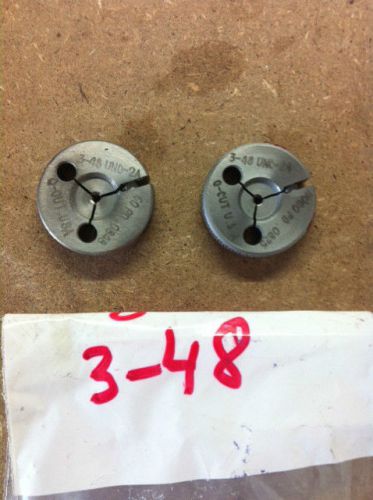 3-48 UNC-2A  RING GAGES GO PD .0848 &amp; NO GO PD .0825