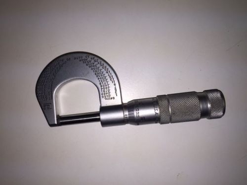 No 2 brown &amp; sharpe stant line micrometer 599-2 0 to 1 by .0001 fixed friction for sale