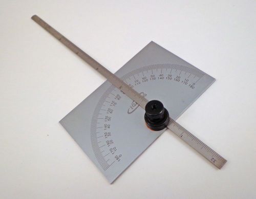 Igaging protractor and depth gauge with 4r rule 1/32&#034; graduations for sale