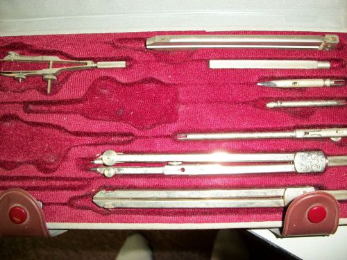 USED   SEVEN PIECE TECHNICAL COLLEGE DRAFTSMAN SET  IN CASE
