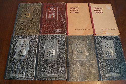 Antique TOOL BOOK SET of 8 &#034;HOW TO RUN A LATHE&#034; SOUTH BEND LATHE CO.