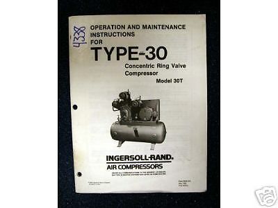 Ingersoll-rand operation and maintenance instructions (inv.15325) for sale
