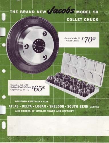 Jacobs Model 50 Collet Chuck Product Brochure Manual