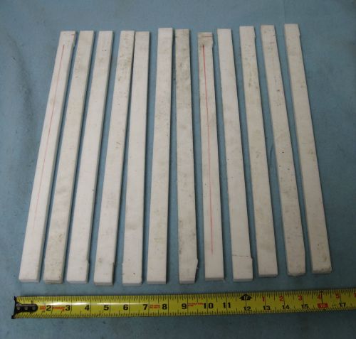 Teflon ptfe 12 pieces, 9 lbs, 1&#034; thick x .5&#034; x 18&#034; cut plastic ends for sale