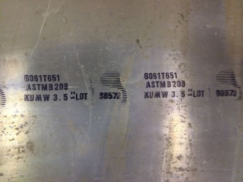 Aluminum Plate Alloy 6061-T651      3.50 Thick x 48.50 Wide x 117.00 Long