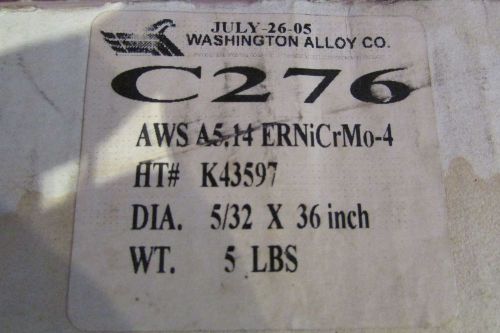 Welding rod washington alloy c276 5/32 x 36&#034;aws  a5.14 ernicrmo-4 tig ss 1 lb. for sale