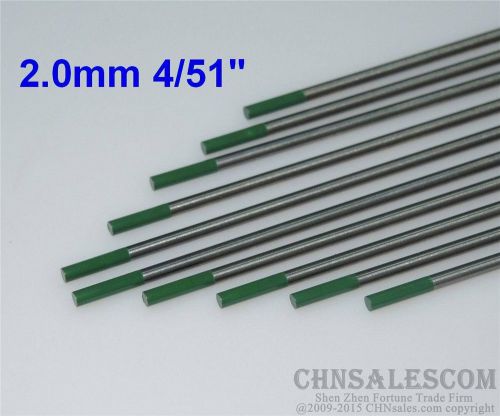 10 pcs WP 2.0X150mm 4/51&#034;X6&#034; Pure Tungsten Electrode Green