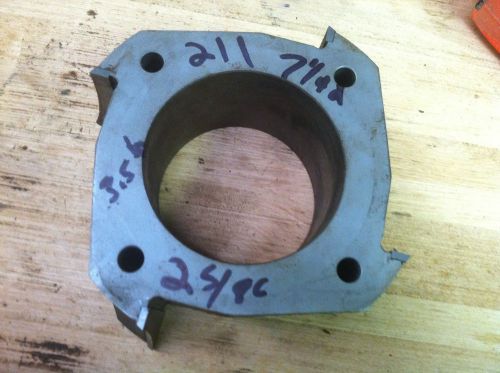 3.5&#034; bore 2-5/8&#034; cut 7.25&#034; dia carbide tipped 211 Shaper cutter slope ease over