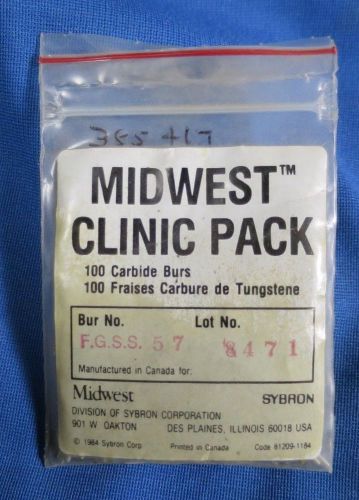 Midwest FGSS57 Clinic Pack (100 Burs), Plain Fissure (Flat End)