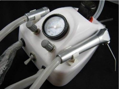 Dental Lab Portable Turbine Unit Air Compressor 3 way Syringe Handpiece 4 Holes