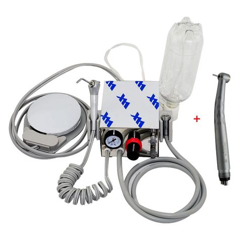 Portable Dental Turbine Unit Compressor + Fast High Speed Handpiece Push 3W 4H