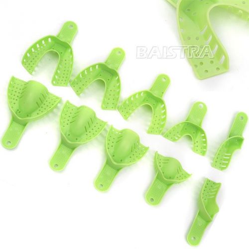 Newly!!! Dental impression Trays Autoclavable for repeated use green 10pcs/box