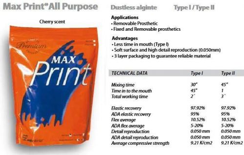 Max print® all purpose dental dustless alginate for sale