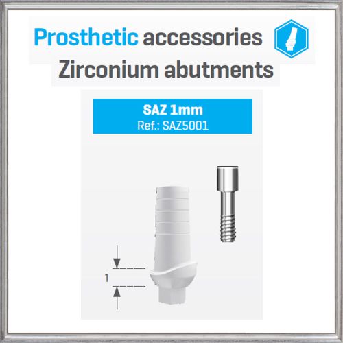 DENTAL IMPLANTS - ZIRCONIUM STRAIGHT ABUTMENT SIZE 1 mm TOP QUALITY  BIO-EFFECT