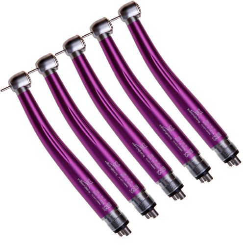 5pcs dental push button high speed handpiece air turbine type 4hole colorful a++ for sale