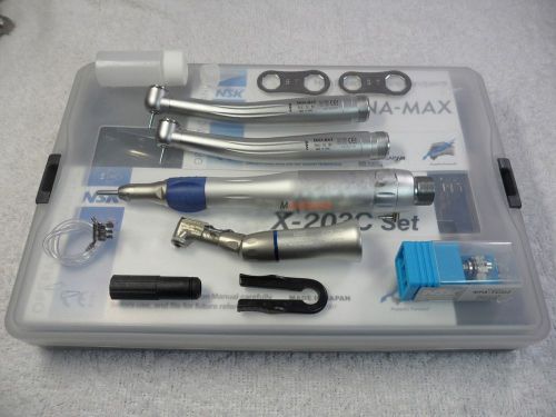 New Dental 2x NSK Pana Max High Speed Push Button+Low Speed Latch Handpiece Kit