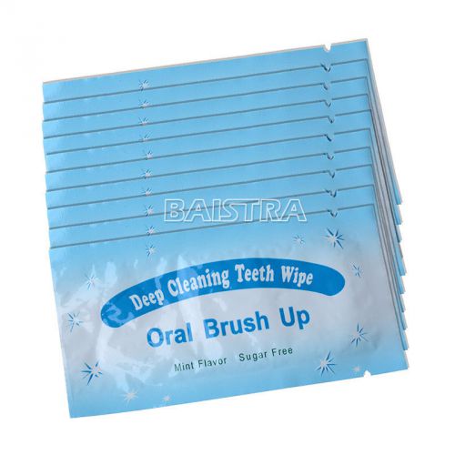 20 PCS Dental Oral Care Brush Up Wipe Deep Cleaning Teeth Whitening Wipes Mint