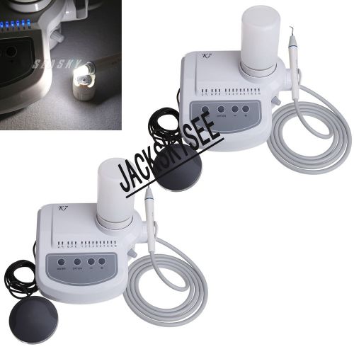 2 SETS Dental Ultrasonic Piezo Scaler EMS Type Fiber Optic LED Light Handpiece