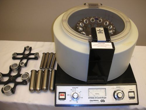 Clay Adams Dynac II Benchtop centrifuge w/3 set of rotors and tubes