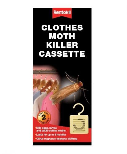 Rentokil Moth Killer Hanging Unit Cassette Twin Pack Protects Clothes Citrus