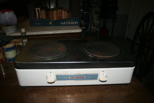 Commercial Cast-Iron Double Burner Hot Plate Electric Portable Stove Vintage