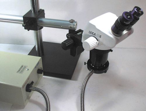Leica gz6 stereozoom microscope gz-6 with fiber optic ringlight for sale