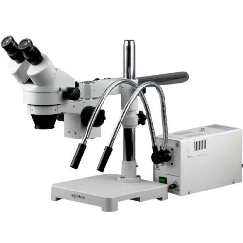 3.5x -90x stereo microscope on boom with fiber optic y-shape light for sale