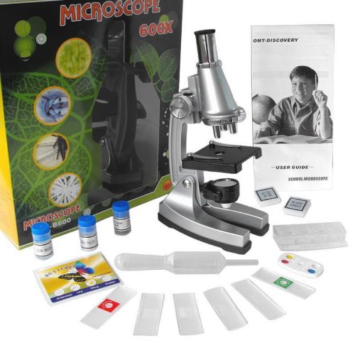 600x illuminated children microscope toy with refecting mirror and lamp as gift for sale