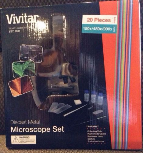VIVITAR VIVMIC1 MIC-1 900 Power Beginner Microscope Set - Brand New In Box