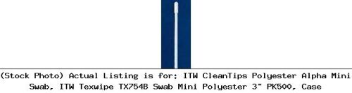 Itw cleantips polyester alpha mini swab, itw texwipe tx754b swab mini polyester for sale