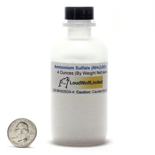 Ammonium sulfate / dry crystals / 4 ounces / 99.9% pure acs grade / ships fast for sale