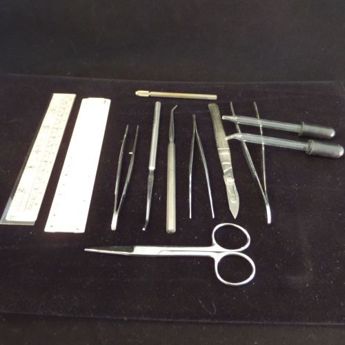 Hamilton Bell Disecting Kit Biology Scalpel Sissors Tweezer Ruler Box Set