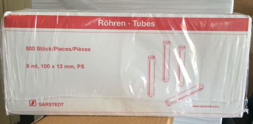 Sarstedt Rohren 8ml Tubes 100x13mm PS Qty: 500 NEW!