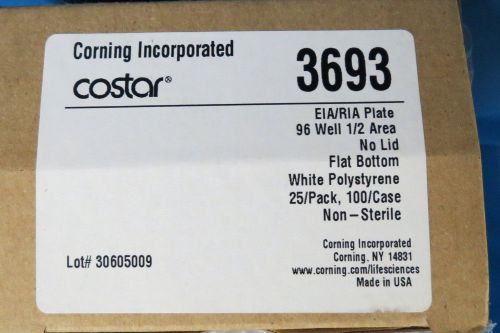 Corning Costar White 96 Well  1/2  Area EIA/RIA Plates # 3693 Qty 23
