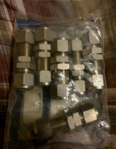 6 new swagelok  1/2&#034; bulk head union fittings stainless steel free shipping for sale